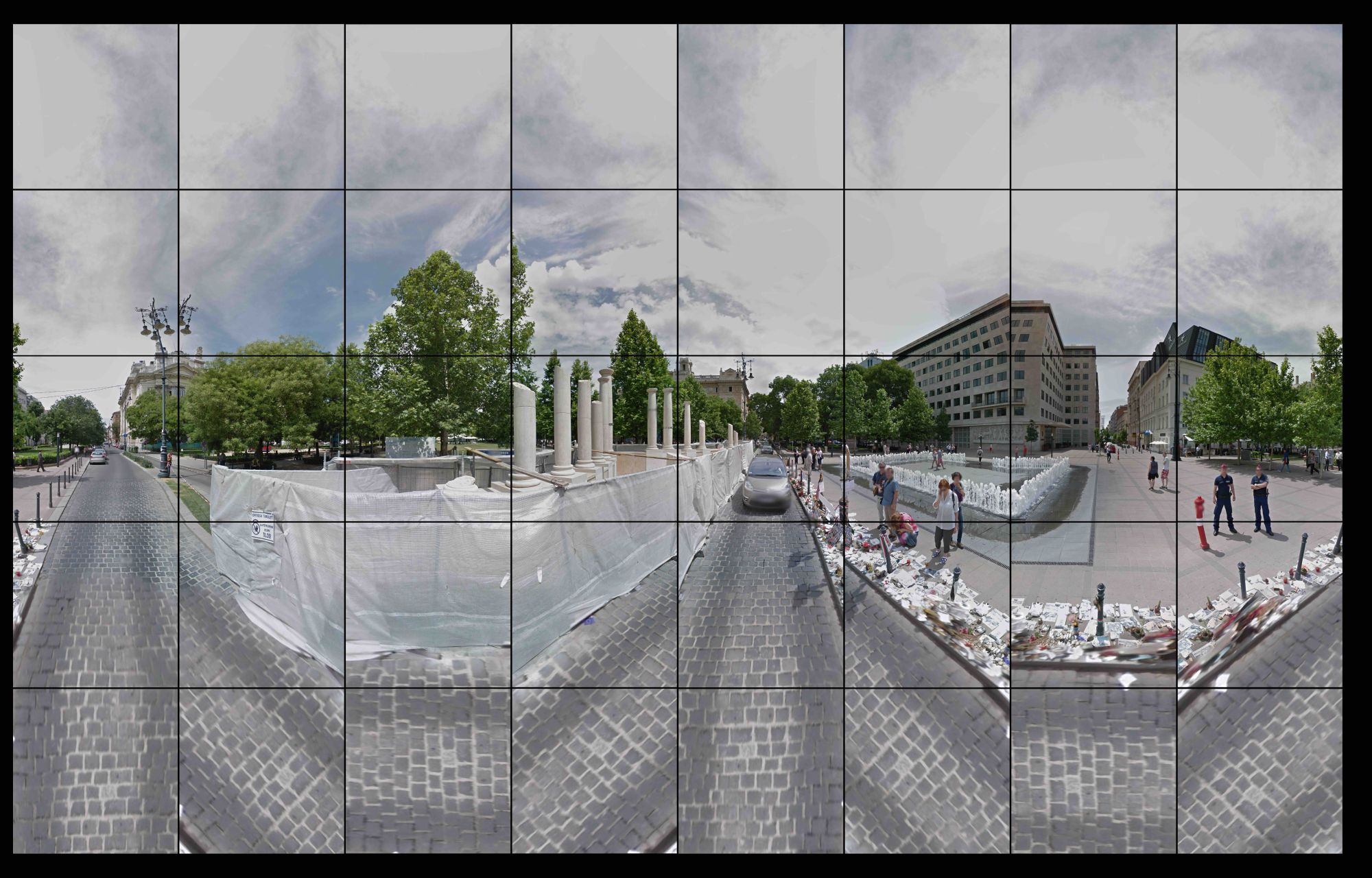 Szabadság tér / Építkezés a földalatti parkoló bejárata előtt 